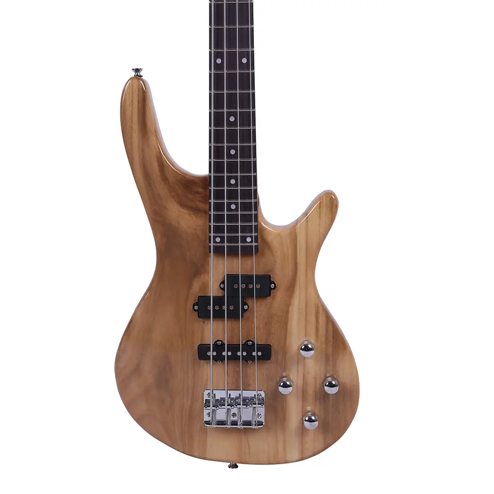 Right Hand 4-String IB Bass Guitar - Burlywood, 34 Inches, Basswood Body, Rosewood Component, Exquisite Design, 2 x Tone Controls, 112x32x2 cm, Included Power Line, Wrench Tool
