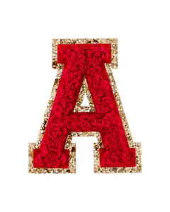 Ruby Red Glitter Varsity Letter Patch