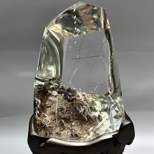 Black rutilated and garden quartz free from