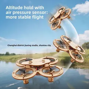 New Wooden Set DIY Quadcopter Drone Model for School Experiments, RC Airplane Model Contest, Kids' Toy, Parent-Child Toy