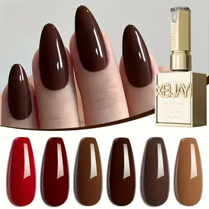 XEIJAYI Photo Frame Bottle — Red Series, 6 Colors — Spring Nail Art Trending Red Collection, Salon Gel Nail Art, Shiny Glossy & Durable Finish, Women’s Nail Art Tool, Essential for Home Manicure