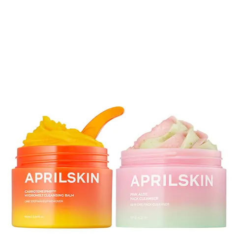[APRILSKIN Official] Glowy Skin Double Cleansing Duo | Blackhead, Pore Care, Makeup Remover | K-beauty Glass Skin skincare routine