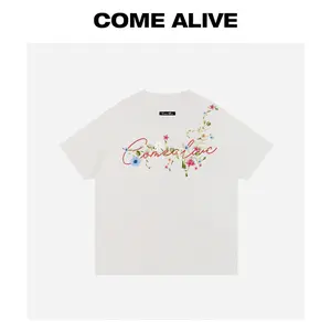 COME ALIVE Unisex 100% Cotton Tee Soft Touch Sweat-Absorbent Comfortable Relaxed Fit Crew Neck Perfect for Men Women Daily Wear Workwear Gym Travel Minimalist Streetwear Style