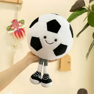 1 piece 11-inch soft smiling long-leg soccer plush toy, kids' sports gift pillow, desktop decoration, gift for boyfriend or girlfriend, soccer gift
