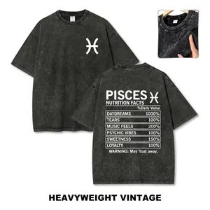 Pisces constellation Vintage Tee 90s Graphic Tees Men's t Shirts Graphic Tee t Shirts Funny Graphic Tee Good Graphic Tees Men's Graphic Tees Streetwear Outfits Men Vacation Outfits Oversized Tshirt Men