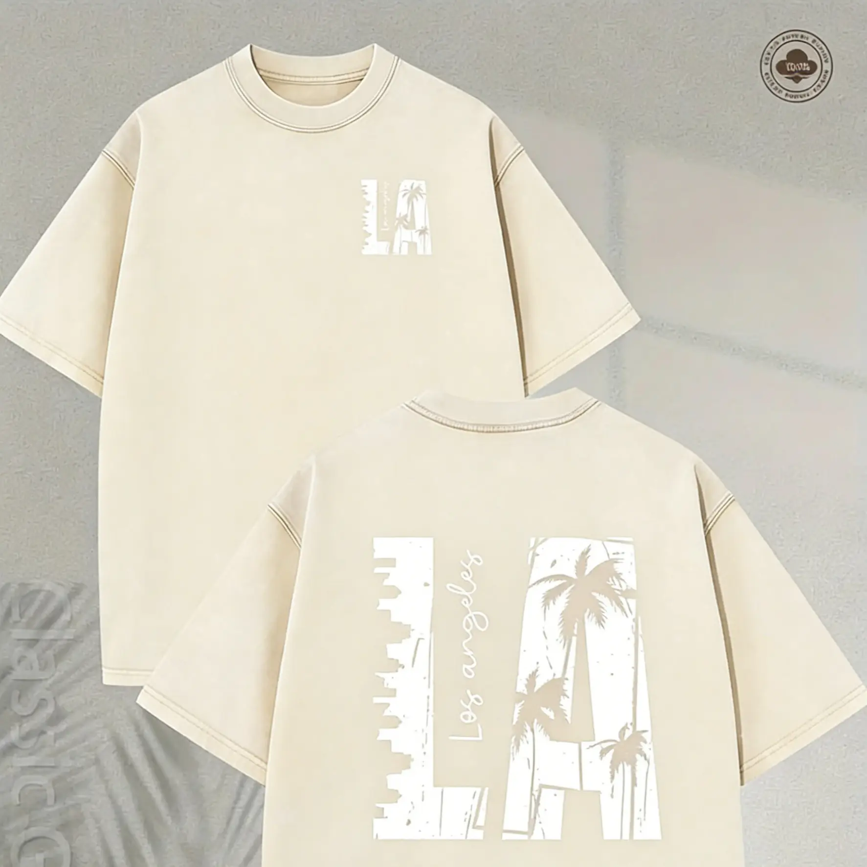 Washed T-shirt-Apricot