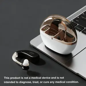 Rechargeable In-Ear Hearing Aid with Silicone Ear Tips, Suitable for Middle-Aged Adults, Indoor Outdoor TV Call Communication