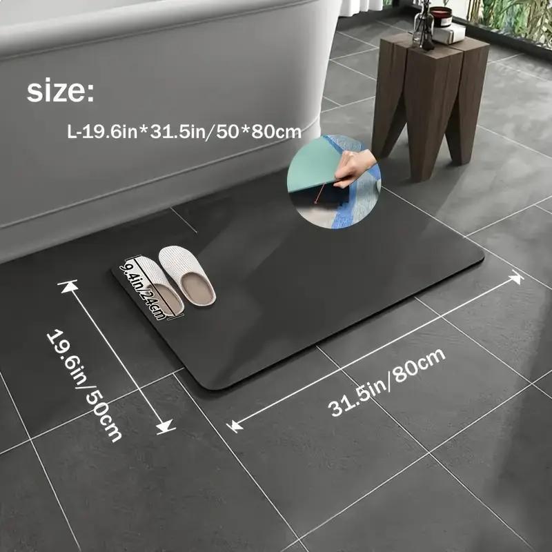 Super Absorbent Diatomite Bath Mat - Quick Dry, Non-slip And Water-absorbing Floor Mat, Soft And Comfortable Bathroom Mat, Suitable For Bathroom, Shower, Laundry Room, Bedroom, Living Room, Doorstep Mat, Kitchen Floor Mat, RV Bathroom