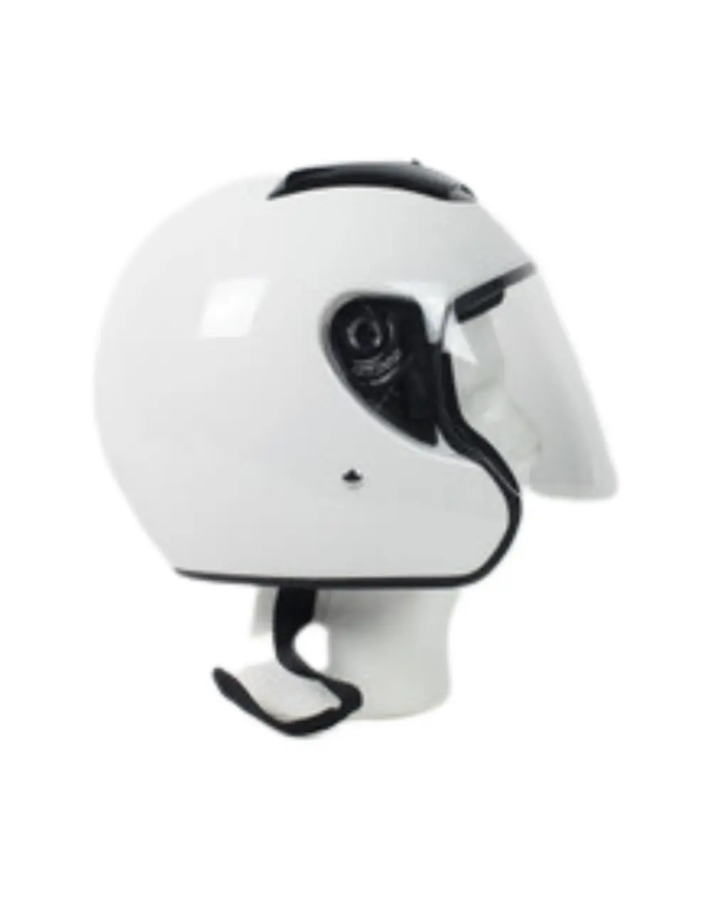 WHITE DOT MOTORCYCLE HELMET RK-4 OPEN FACE WITH FLIP SHIELD