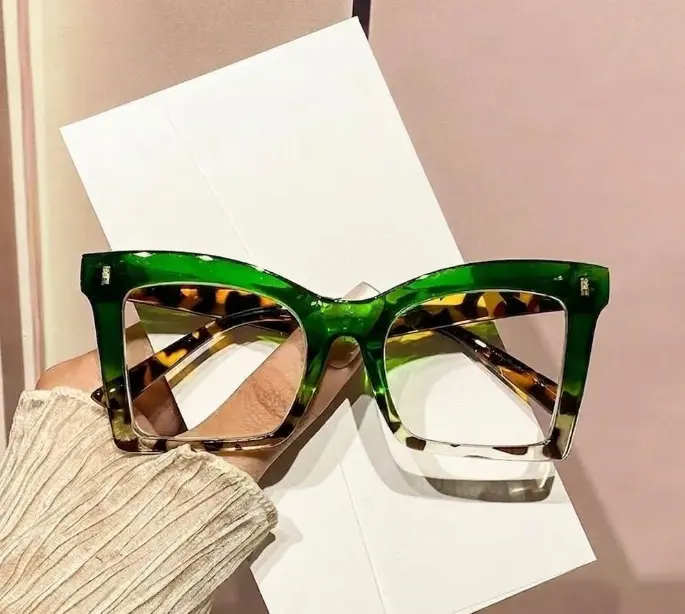 Women’s Colorblock Square Frame Reading Glasses | HD Fashion Eyewear for Daily Wear, Commute, Parties & Holiday Style | Lightweight High-End Designer Look