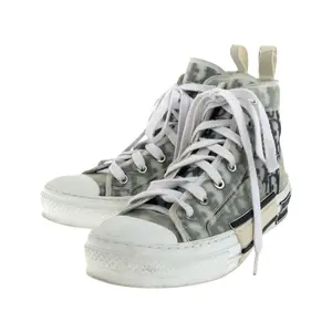 Pre-owned Dior Other Small Leather Goods Oblique Fabric Rubber High Top Sneakers
