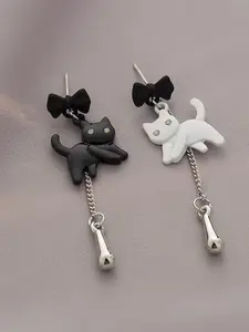 Cute Cat Design Dangle Earrings, Fashionable Jewelry for Women & Girls, Trendy All-match & Exquisite Jewelry for Birthday Gift