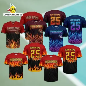 Firefighter Baseball Jersey, Fire Rescue Inspired Button Up Jersey, Style Sports Shirt, Unisex Fire Dept Outfit