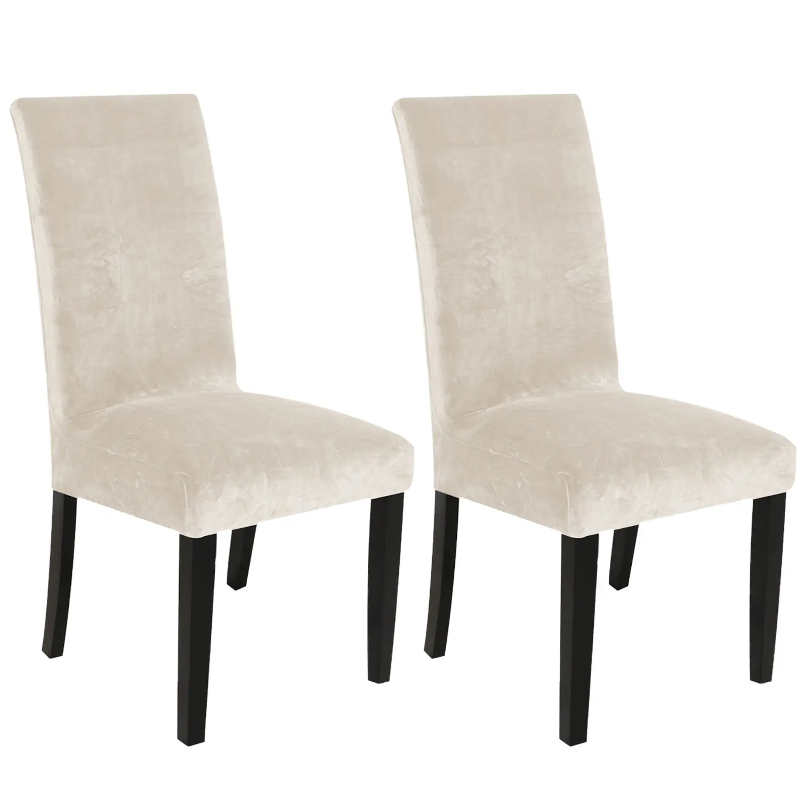 Velvet Dining Room Chair Covers Set of 2, Stretch Kitchen Chair Slipcovers, Soft Washable Seat Protector Cover for Dining Chairs Home Banquet Decoration