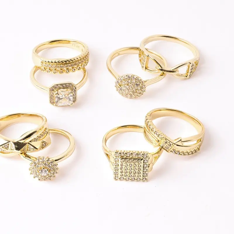 Women's 14 Karat Gold Plated Stackable Double Ring Set - Gold-Tone Layered Multilayer Costume Jewelry Accessory, Elegant Everyday Ring for Women, Rings For Women