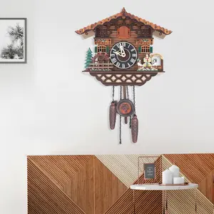Exquisite Japanese-Style Quartz Wooden Swing Wall Clock with Cuckoo & Alarm A Creative Home Decor Masterpiece Living Room Bedroom