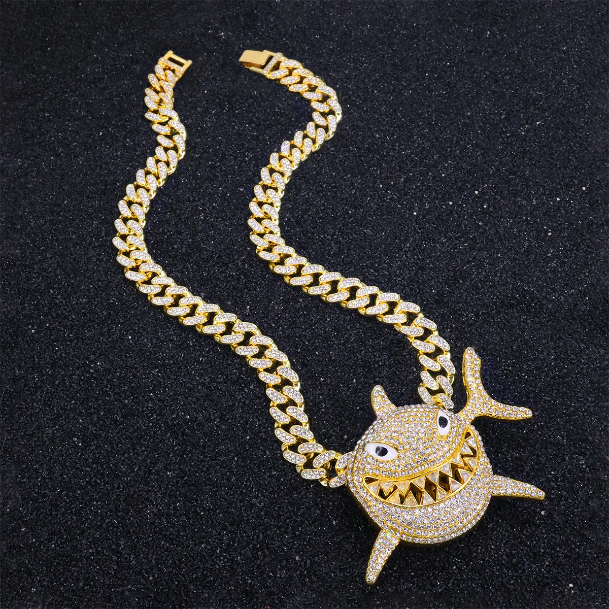 Golden pendant+12 round chain 50cm minim