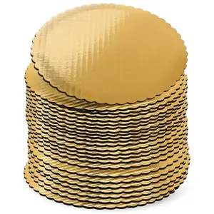 StarMar 12 inch Gold Cake Boards Rounds [24 Pack] Cake Base 12-In Circle Cardboard Disposable 12 in Round Cake Boards Perfect for Cake Decorating Baking Ornaments