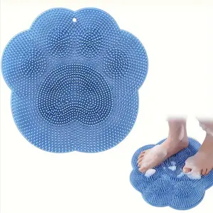1Pcs Silicone Bath Massage Mat Shower Foot And Back Brush Wall Mounted Bathroom Foot Wash Mat With Suction Cup Bathroom Floor Mat