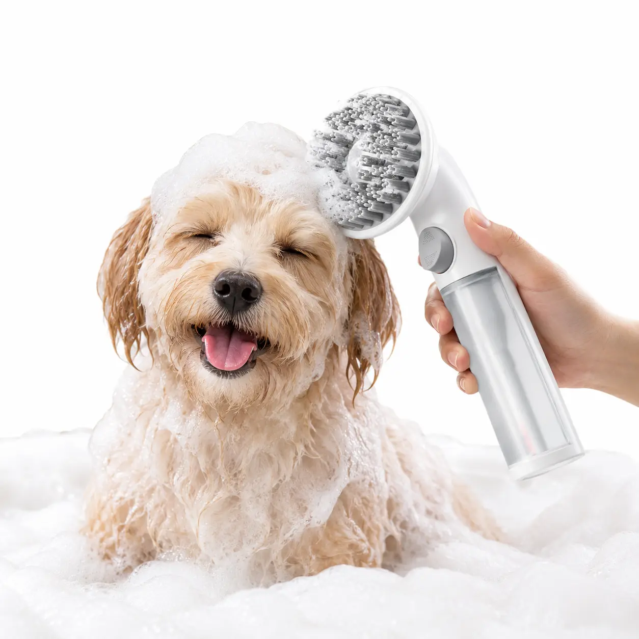 Pet Bath Brush for Dogs & Cats,detail brush,pet bath brush,Silicone Shampoo Dispensing Massage Brush, Daily Grooming & Cleaning Brush for Bathing and Coat Care double-sided undercoat rake