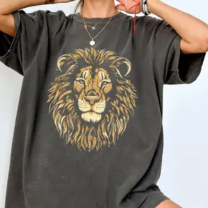 Comfort Colors Lion Vintage Shirt, Lion Graphic Tee, Animals Lover Wild Cat Shirt, Retro Lion Safari Tee, Comfortable Unisex T-shirt