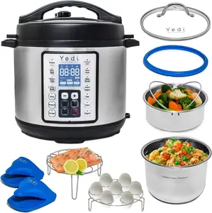 Yedi 9-in-1 Total Package Instant Programmable Pressure Cooker, 6 Quart, Includes Deluxe Accessory kit