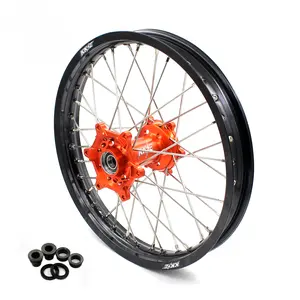 KKE 19x2.15" CNC Rear Wheel Rim Orange for KTM SX SX-F XCW EXC EXC-F EXC-W 2003-2026 Husqvarna Husaberg 7050T6 Aluminum Spoke 304 Stainless Steel