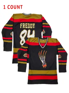 Ice Hockey Jersey Number 84 Freddy, Christmas Gift, Embroidered Letters and Numbers, Casual Loose-Fitting Athletic Sports Clothing