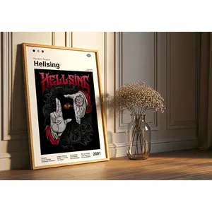 Hellsing Ultimate Anime Poster : Minimalist Anime Manga Art Print