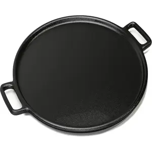 14 inches.Cast Iron Pizza Pan