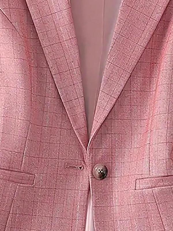 Women's Solid Color Lapel Neck Button Blazer, Elegant Long Sleeve Blazer for Work Office Business, Winter Clothes Women, Ladies Blazer for All Seasons，  Business Wear