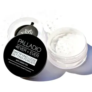 Palladio 4Ever + Ever Mattifying Loose Setting Powder with Green Tea Botanical & Vitamin Infused Cruelty-Free Makeup