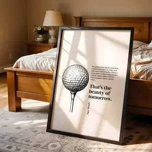 Tiger Woods Quote Wall Art, Golf Motivation, Black and White  Inspirational Golf Decor, Athlete Success Quote