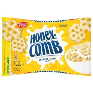 Post Honeycomb Cereal, Made with Real Honey, Crunchy Sweet Corn & Oat Breakfast Cereal, Certified Kosher, Family Size 32 oz Bag
