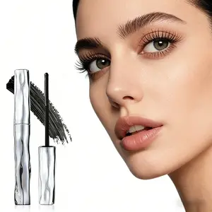 Waterproof quick-drying curling mascara - upgraded iron rod mascara, steel tube eyelash primer, long-lasting, no makeup, no clumps, no smudges, can create long, thick, three-dimensional long-lasting eyelashes.