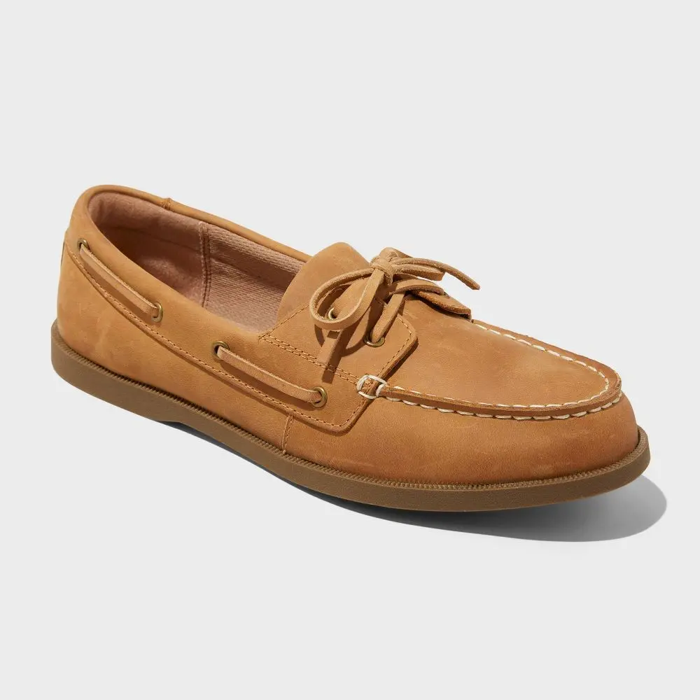 Men's Bennett Genuine Leather Loafers with Memory Foam Insole - Goodfellow & Co Cognac 13: Pull-On Flexible Outsole