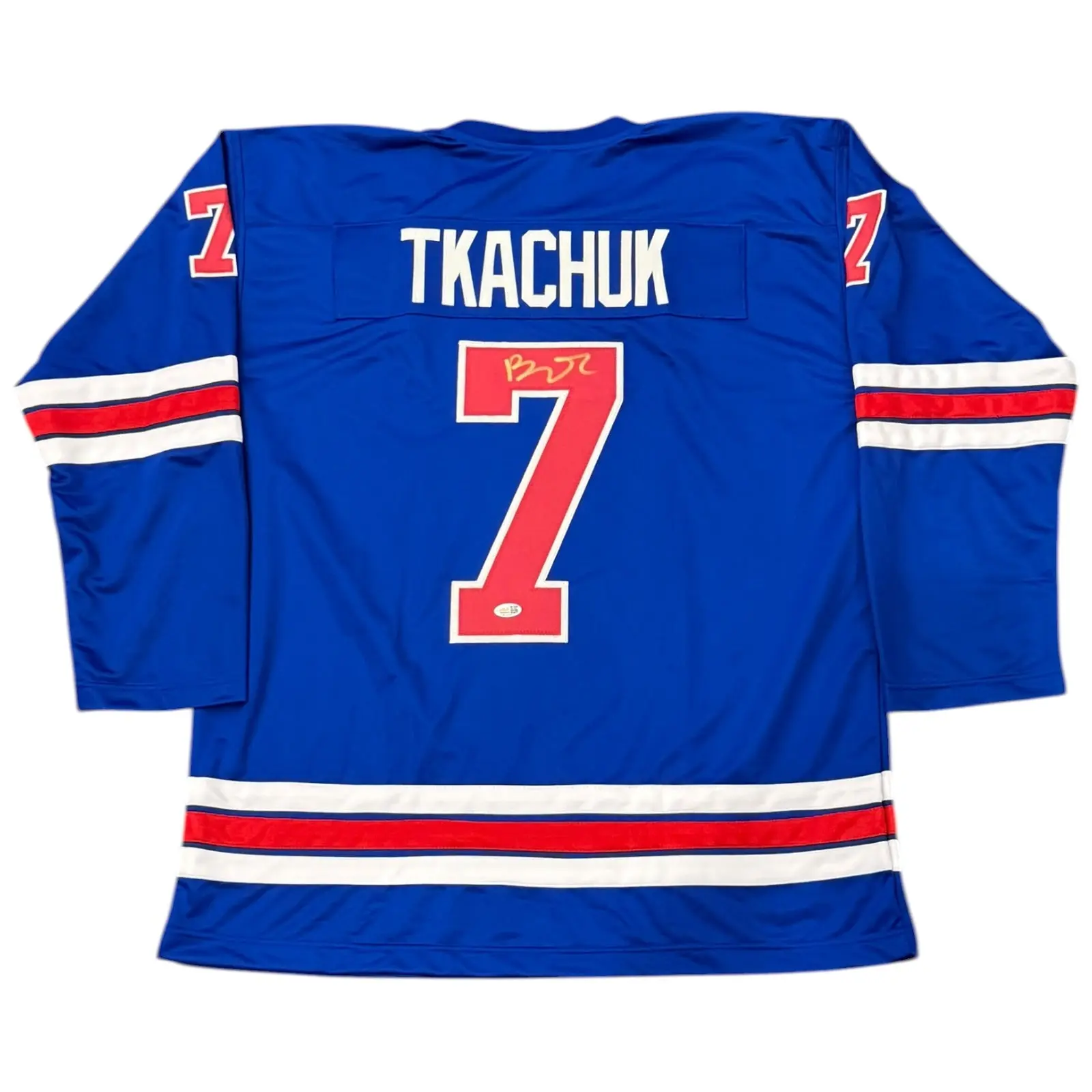 New Brady Tkachuk Autographed Team USA (Blue #7) Custom Stitched Unisex Hockey Jersey - JSA Certified Sports Memorabilia, Display-Ready for Team USA Supporters
