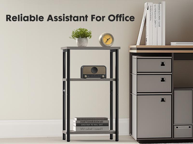 Crafted Comforts 3 Layer Coffee Table with Adjustable Height, Small Bedside Table, Storage Shelf, Suitable for Bedroom, Living Room, Office Space