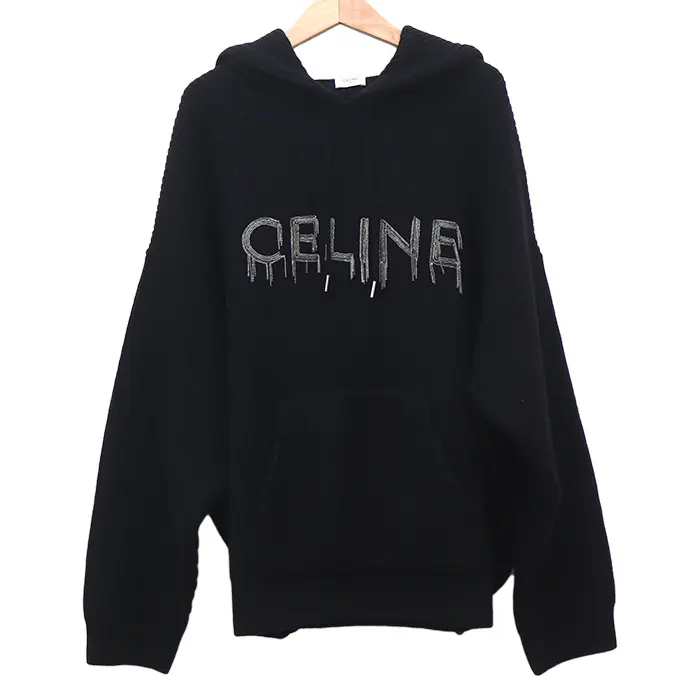 Pre-owned Celine Wool Small Leather Goods Hooded Sweater