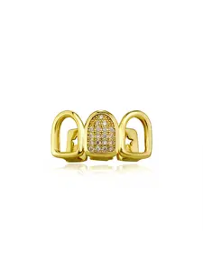 Three-plated diamond-studded dental braces for Halloween hip-hop style jewelry accessory