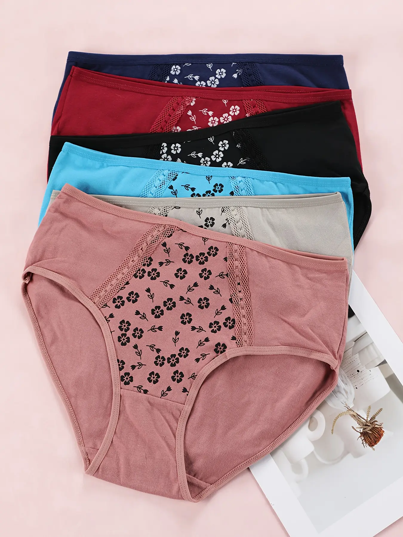 Women's Print Panty, Soft Comfy Breathable Seamless Knicker for Daily Wear, Women's Underwear, 6PCS
