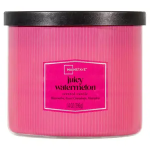 Three-Wick Candle with Textured Wrap in Tangy Juicy Watermelon, 14 oz
