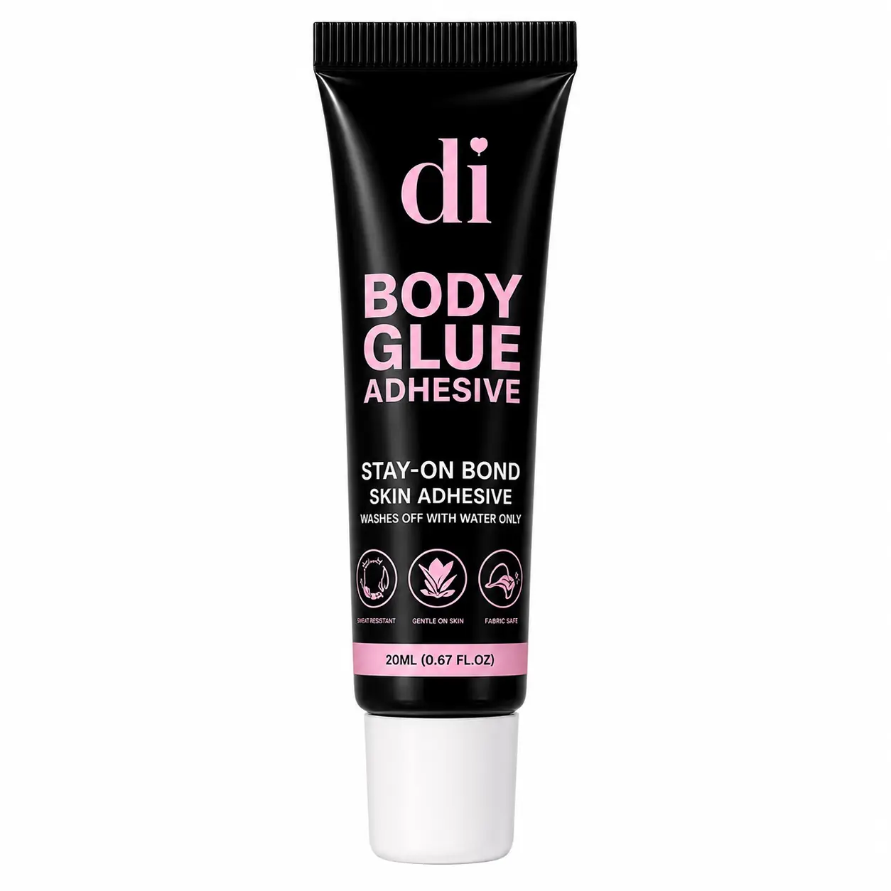 Body Glue Skin Adhesive - Invisible Waterproof Strong Hold for Strapless Dresses & Festival Wear - Sweat Resistant with Easy Removal, Compact & Portable 20ml, Aqua, Glycerin