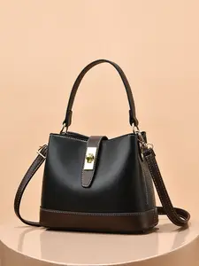 New Solid Color Bucket Bag for Women, Trendy Handheld Tote, Fashionable Shoulder Bag, Versatile Shoulder and Crossbody Bag for All Seasons, Casual Handbag Satchel