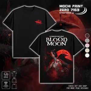 [Collection - 4 Design] Blood Moon event x Dead By Daylight Graphic T-Shirt Streetwear 100% Premium Cotton Apparel Oversized Horror Game Fan Gift Aesthetic Print Unisex Top