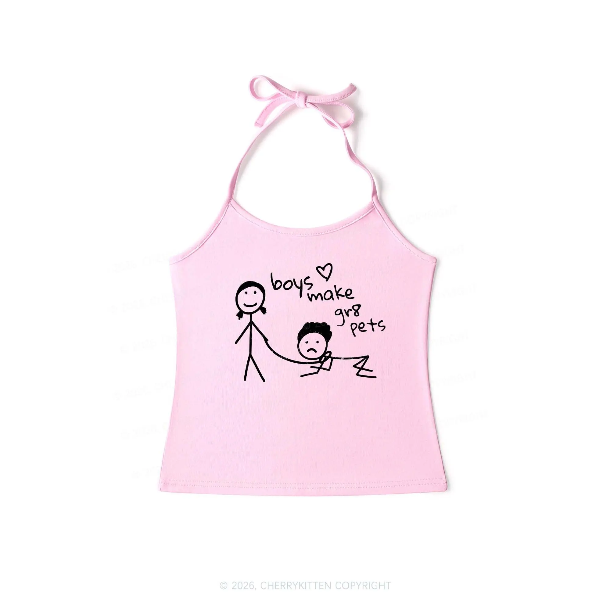 Boys Make Gr8 Pets Y2K Halter Neck Cami Cherrykitten