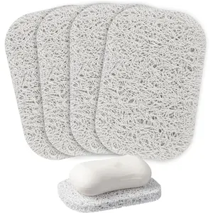 4PCS White Soap Holder PadBPA-Free Savers Pads for Soap Dish,Easy to Clean Soap Lifting Pads Suitable for Shower Kitchen Bathroom Bathroom Travel Hotel Cleaning Products
