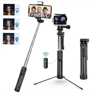 Selfie Stick with Fill Light and automatic wireless click