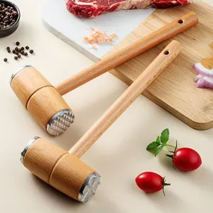 1pc Beech Wood Meat Tenderizer Hammer, Kitchen Household Solid Wood Steak Mallet, Meat Tenderizing and Tendon Breaking Tool, Meat Pounding Hammer, Meat Tenderizing Tool