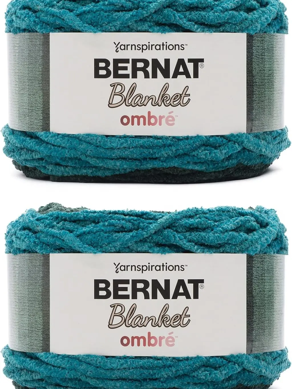 Bernat Blanket Ombre Ocean Teal Ombre Yarn - 2 Pack of 300g/10.5oz - Polyester - 6 Super Bulky - 220 Yards - Knitting/Crochet